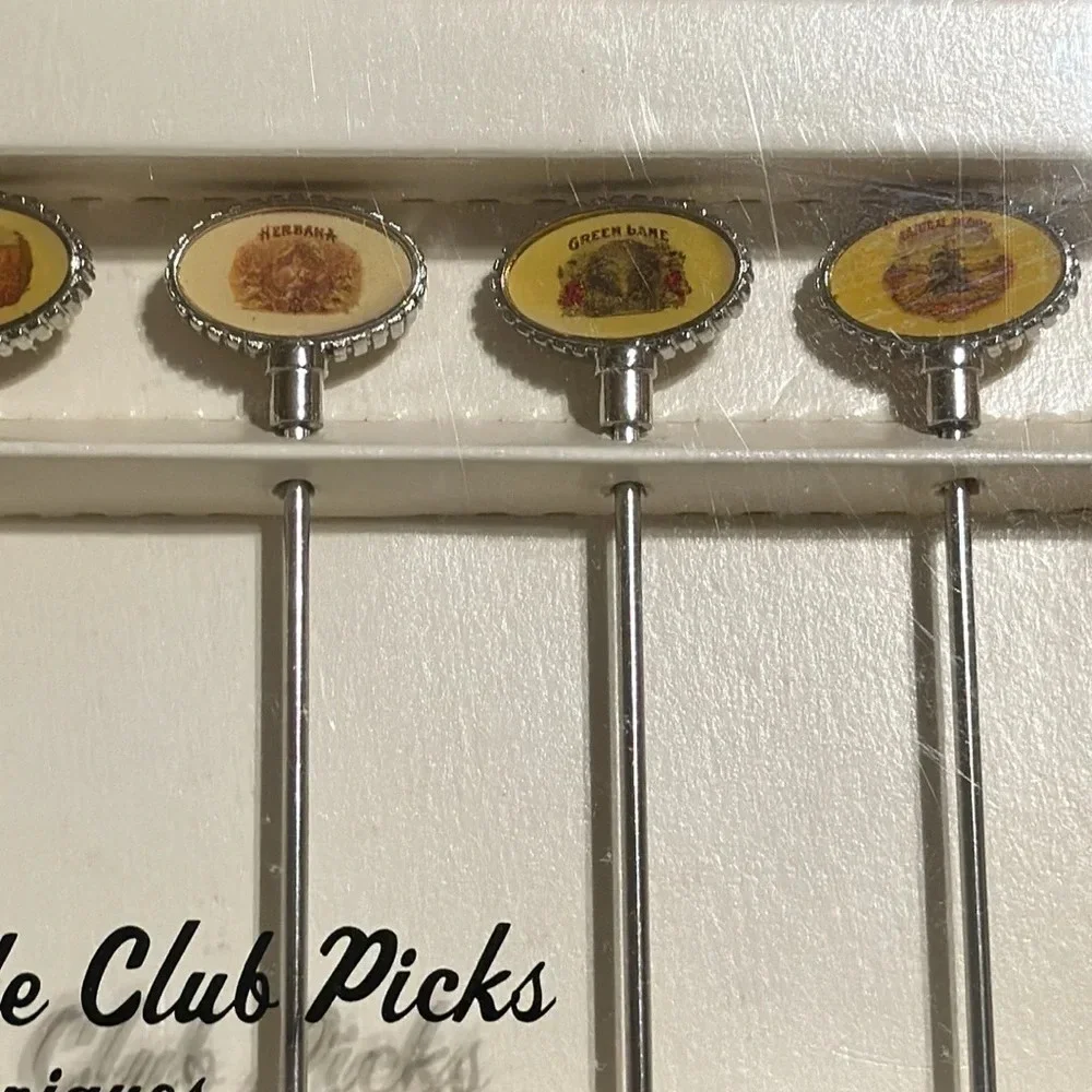 💥NWT Pottery Barn PB VTG 2002 Fireside Club Picks Set of 6 in Box Cocktail Party